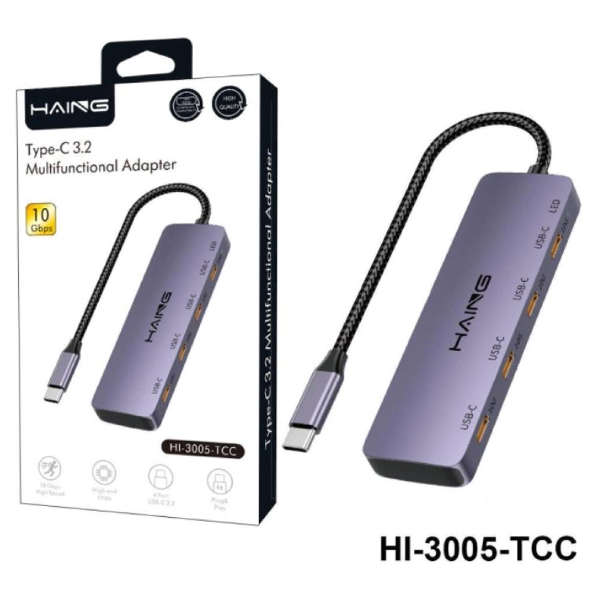 HAING HI-3005-TCC 4-IN-1 Type-C 3.2 Multifunctional Adapter Hub HAING HI-3005-TCC 4-IN-1 Type-C 3.2 Multifunctional Adapter Hub